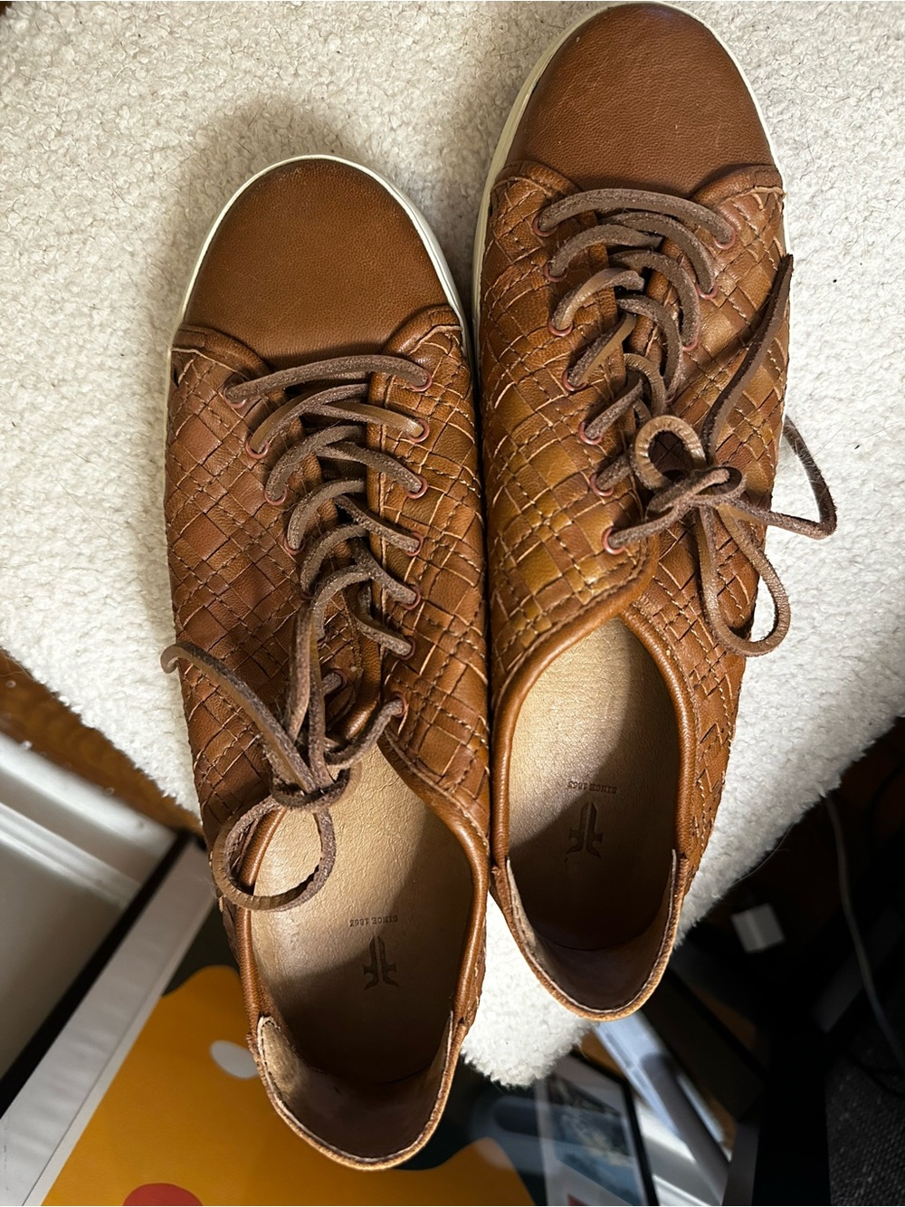 Women’s Frye Casual Brown Woven Leather Sneakers